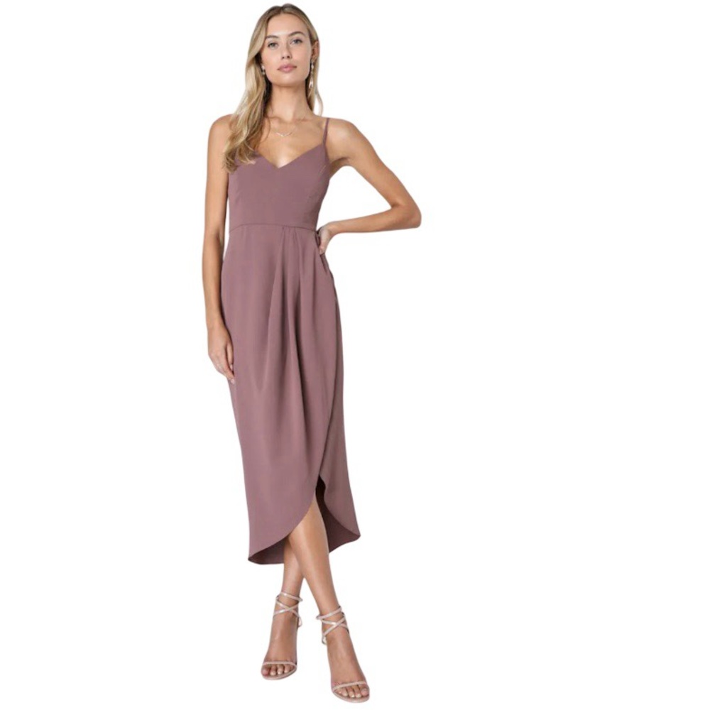 Lulus Reinette Mauve Purple Midi Dress